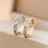 Rose Gold Plated Titanium Steel Ring with Great Wall Pattern - Korean Style Women's Fashion Index Finger Jewelry