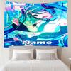 Custom Name Hatsune Miku Print Tapestry, Backdrop, Easy Setup, Ideal for Bedroom, Office & Living Room, with Aesthetic Wall Hanging Decor.