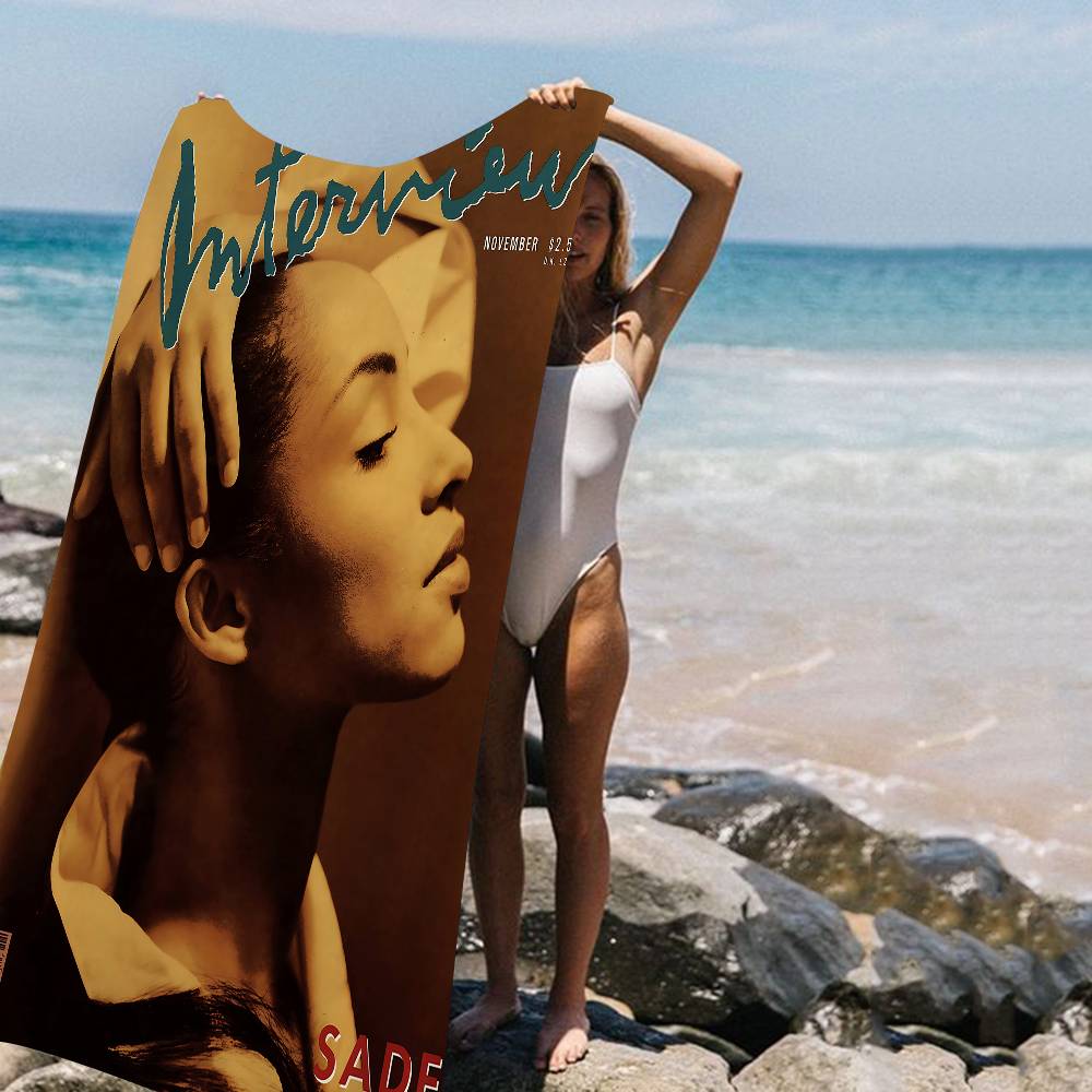 

Singer Sade Microfiber Blanket Quick Drying Beach Towels Oversized Printing Super Absorbent Pool Towel Blanket W40*H60(CM)