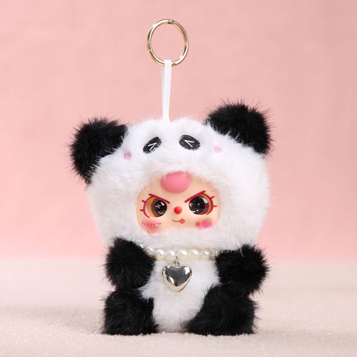 

Baby three-year-old turned into vinyl doll animal plush toy doll pendant keychain wholesale birthday gift girl About 15cm (without ears)/100g