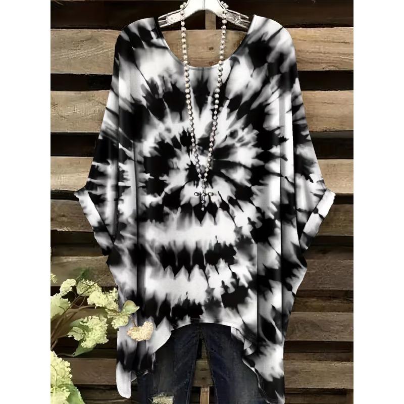 Fashion New Arrival Plus Size Bastet Egyptian Cat Goddess Print Women's Top Elegant Casual Style Round Neck Long Sleeve T-Shirt