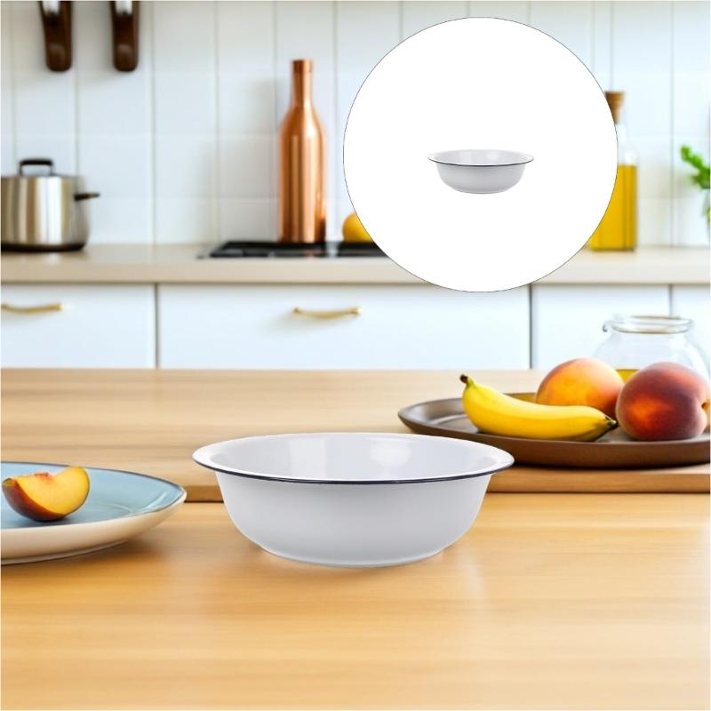 Enamel Coated Mixing Bowl For Kitchen Shatter Resistant Design Bowl For Baking Cooking Food Preparation
