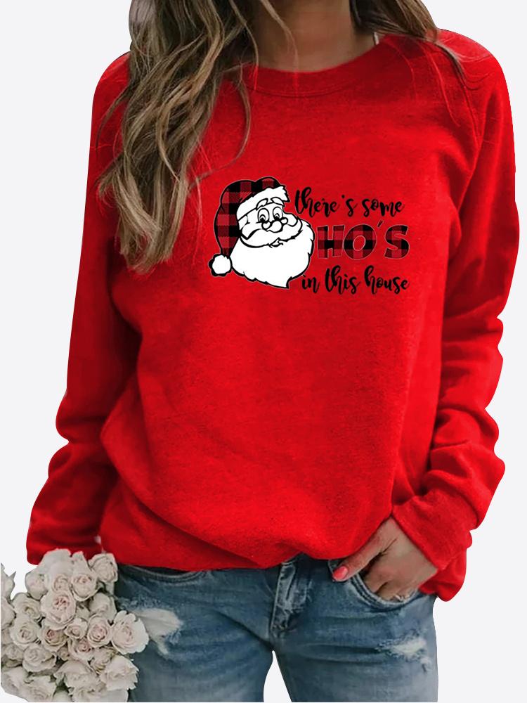 2023 Winter Women's Printed Tops T-shirt Ladies Round Neck Long Sleeve Casual Sweatshirt Plus Size Blouse