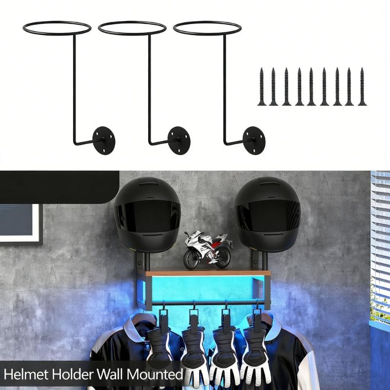 Industrial Styles Iron Wall Hangers For Helmets Caps And Sports Equipment Organization