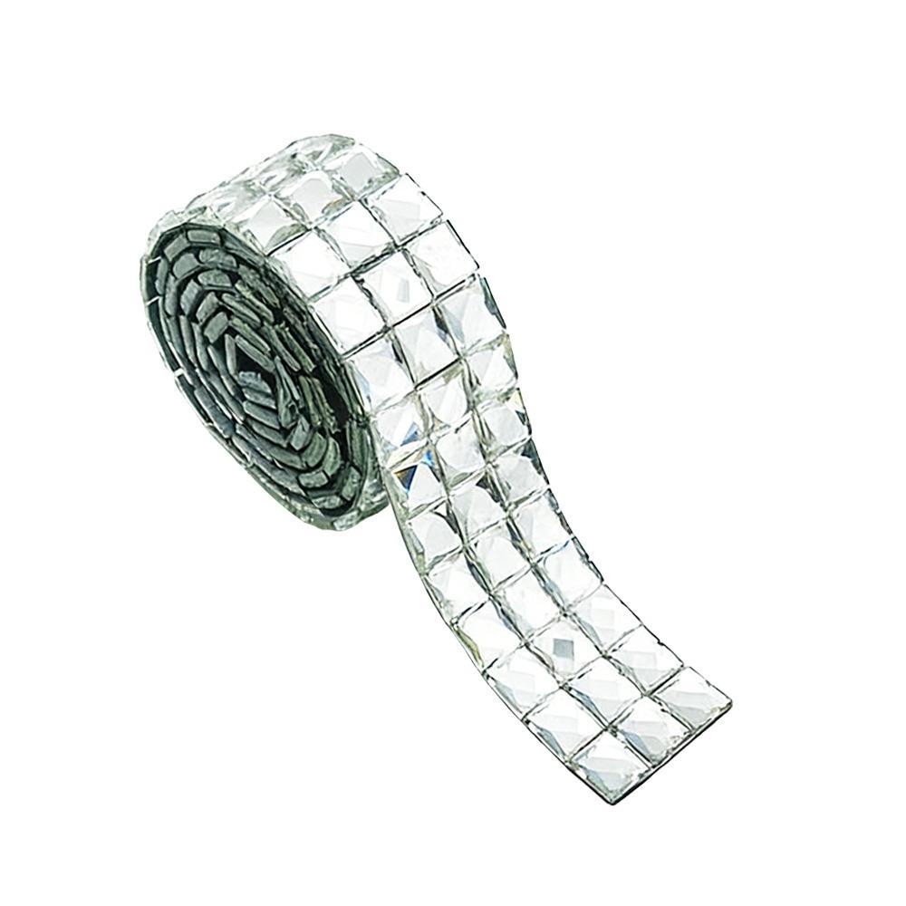 Resin Crystal Rhinestones Tape Trim Square-Shaped Decorations Trim Glass Rhinestone Sticker Rhinestone Appliques