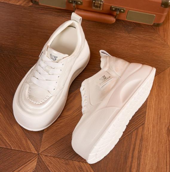 Fashion 9CM Microfiber Leather Chunky Sneaker High Brand Platform Wedge Flats Vulcaniz Comfy Booties Shoes Fashion Summer Women