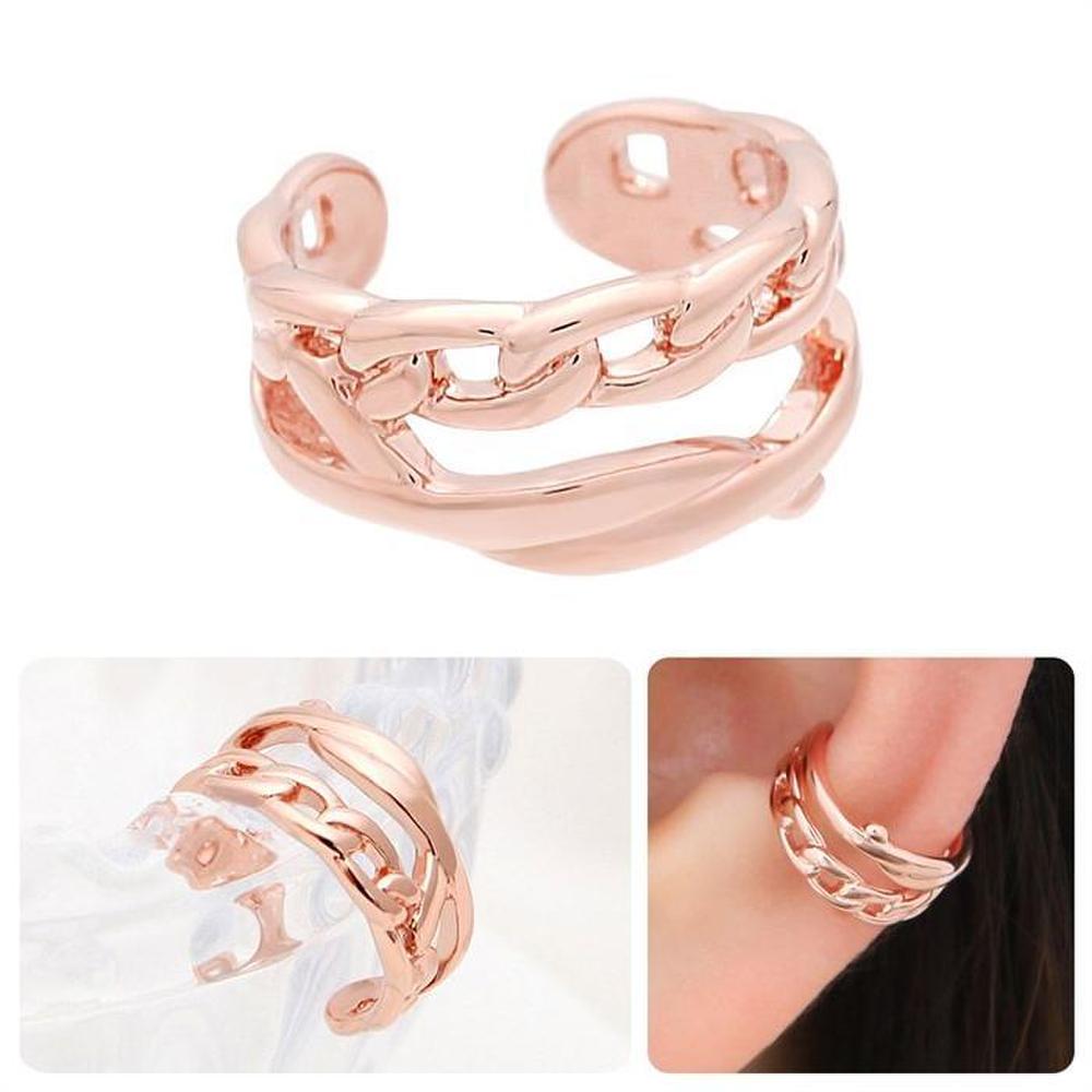 [Onm] Onm 14Kgp Bold Chain Rose Gold Ring Bracelet Ear Cuff (S9594020)