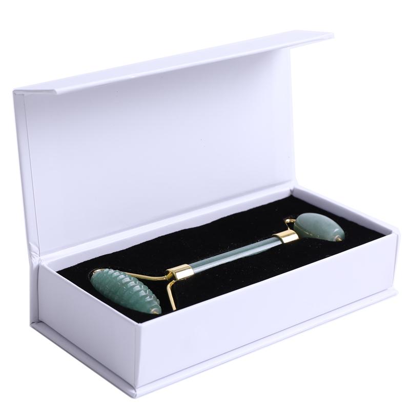 Aventurine Jade Roller Massager For Face Gouache Scraper Natural Gouache Stone Facial Massage Roller Gua Sha Scraper Face Roller