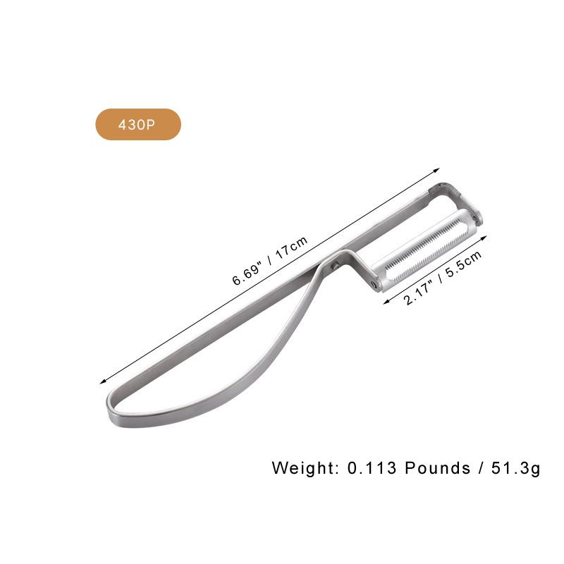 

Многофункциональная овощечистка из нержавеющей стали для фруктов и овощей с функцией картофелечистки, эргономичная удобная ручка для использования на кухне - Прочная эффективная конструкция 430P Serrated style серебряный