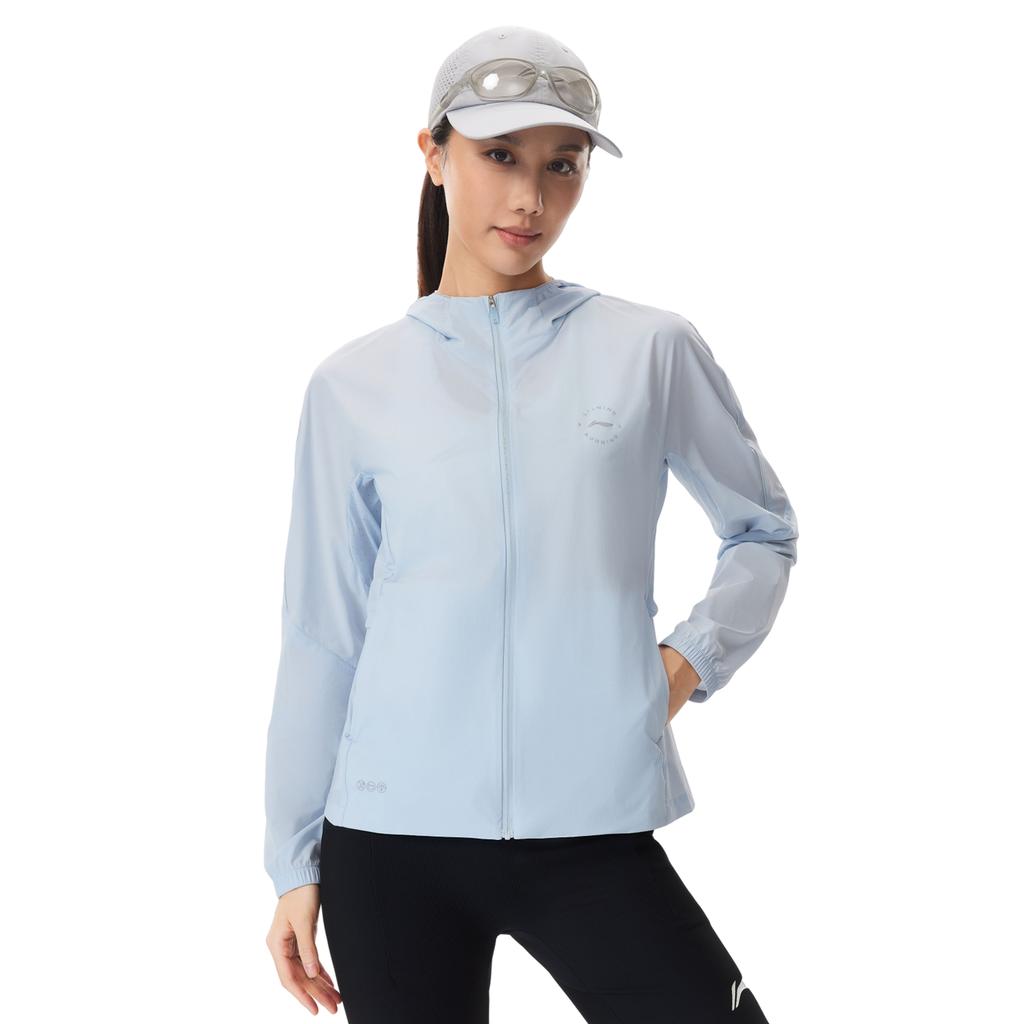 Li Ning Running Series Windproof Water-Repellent UV-Resistant Hooded Sun Protection Jacket Women Jackets AFDW456-6