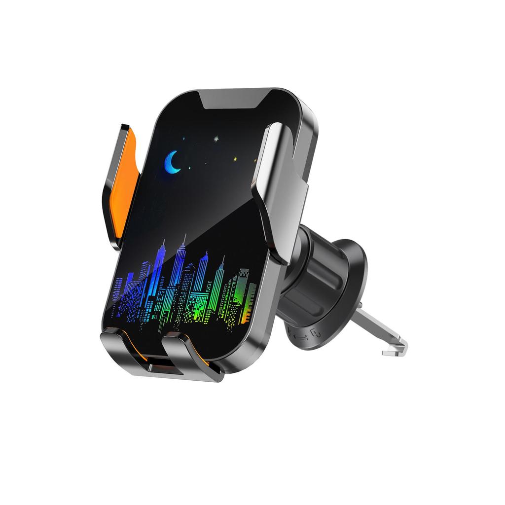 Creative Car Phone Holder with Spring Damping Clip for Dashboard - Bustling City Design