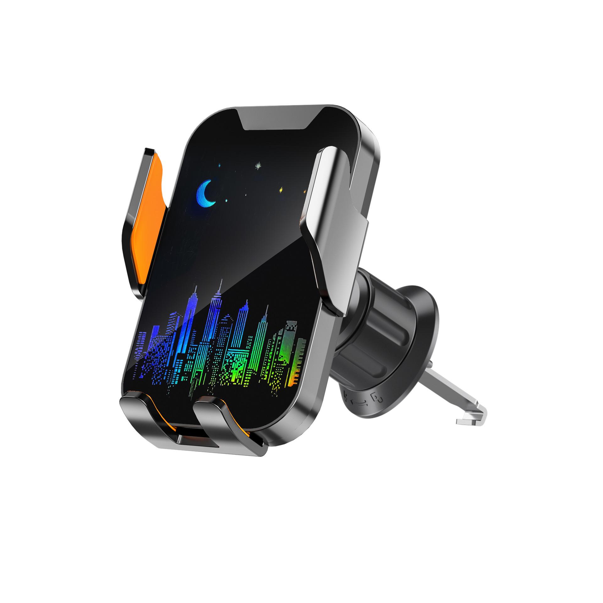 

Creative Car Phone Holder with Spring Damping Clip for Dashboard - Bustling City Design Starry Sky Bustling City S315A