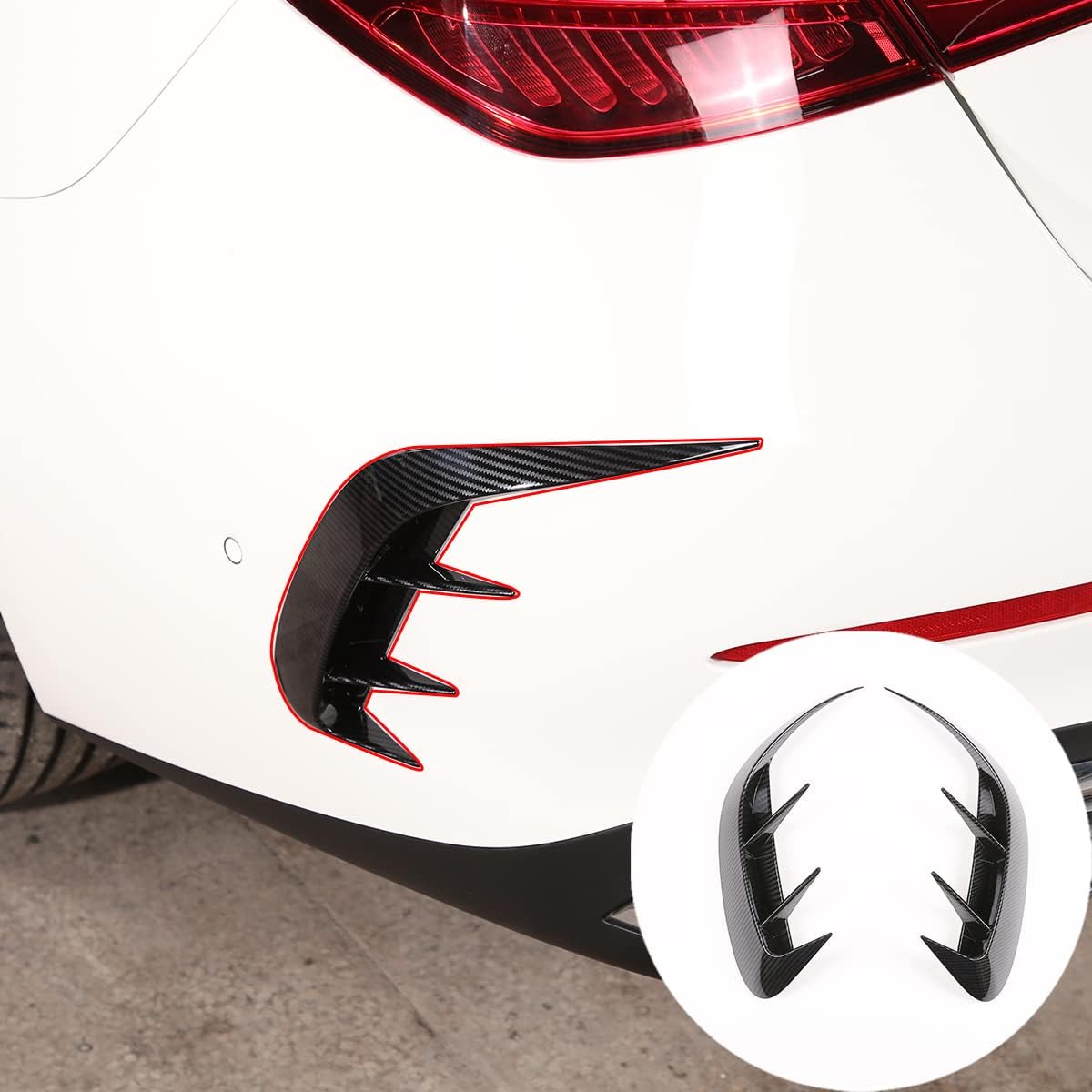 

TINKI Car Rear Side Fender Vent Air Outlet Bezel Cover Trim Compatible for Mercedes-Benz W206 2022-2023 C-Class C200 C300 Interior Accessories (ABS, Acrylonitrile Butadiene S