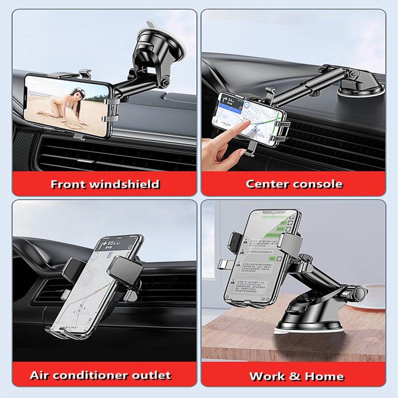 Sucker Car Phone Holder Mount Stand GPS Telefon Mobile Cell Support For iPhone 17 16 15 14 Pro Xiaomi Huawei Samsung phone stand