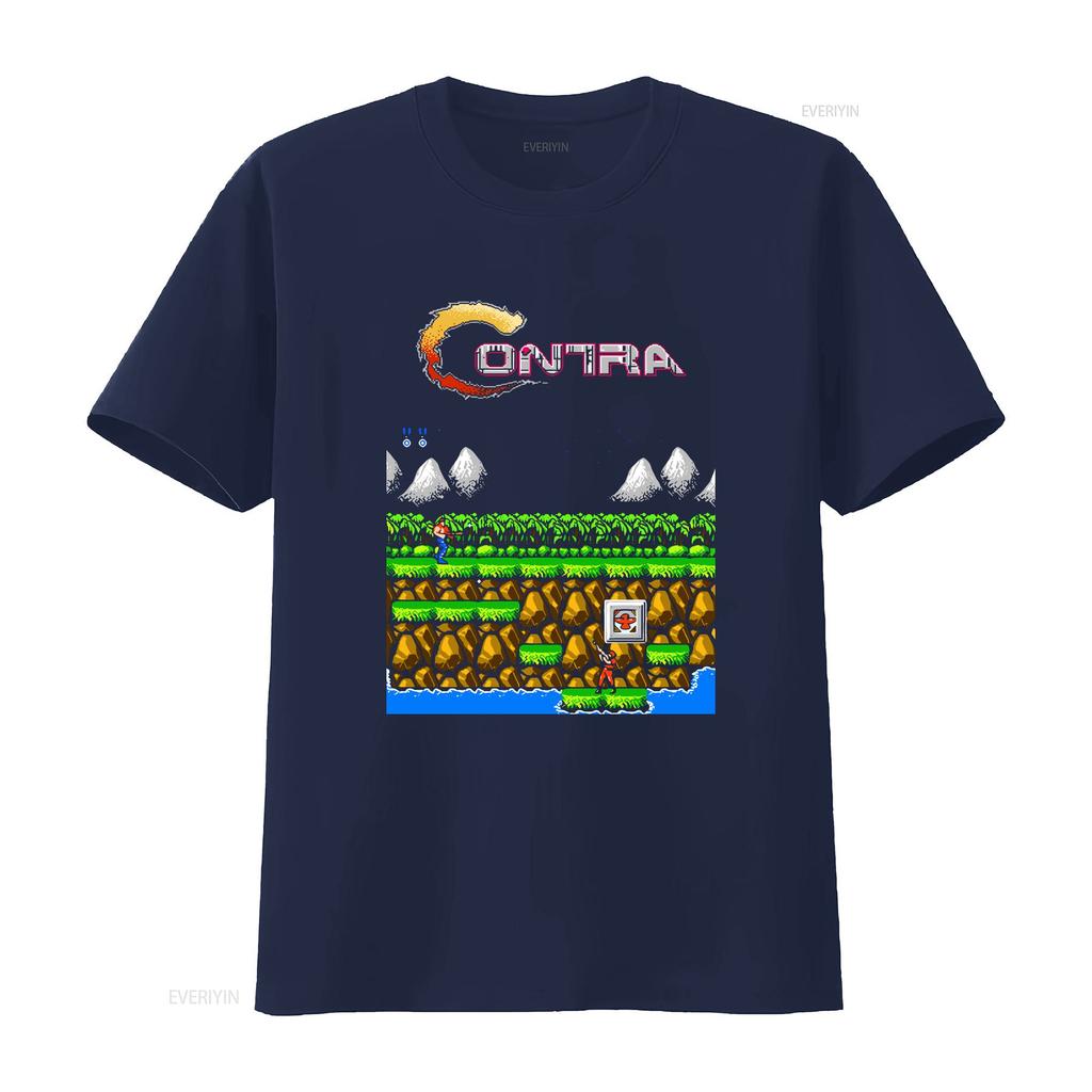 Contra gryzor stage 1 NES Famicom hra 8bitová obrazovka Tričko Arkádová klasika vintage retro design všechny velikosti vintage Vyprané