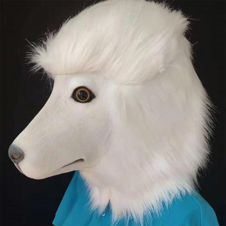 Poodle Funny Wolf Dog Husky Animal Latex Headgear For Christmas And Halloween