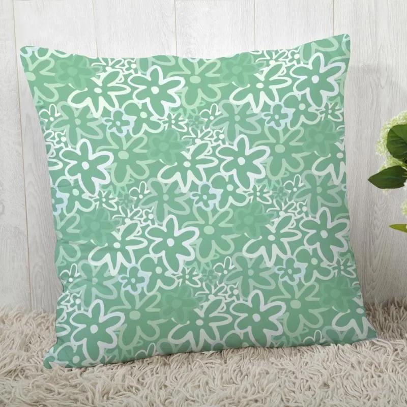 Chamomile Pillowcase Sofa Car Waist Throw Pillow Case Home Decoration Ins Style Flower Landscape Cushion Cover