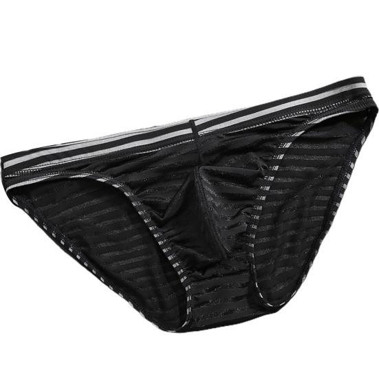 Sous-vêtements Homme Couleur Unie Rayure Sans Couture Maille Slips Homme pour Porter à l'Intérieur