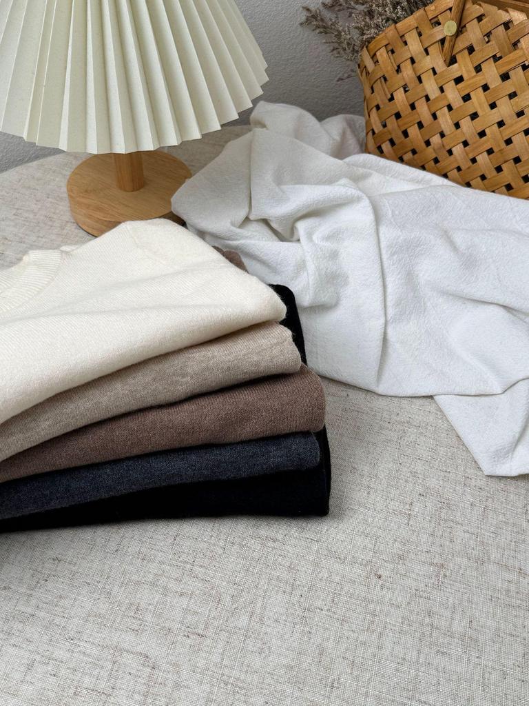 Pull En Laine à Col Rond pour Enfants - Pull Tricoté Unisexe Automne/Hiver pour Bébés et Tout-Petits