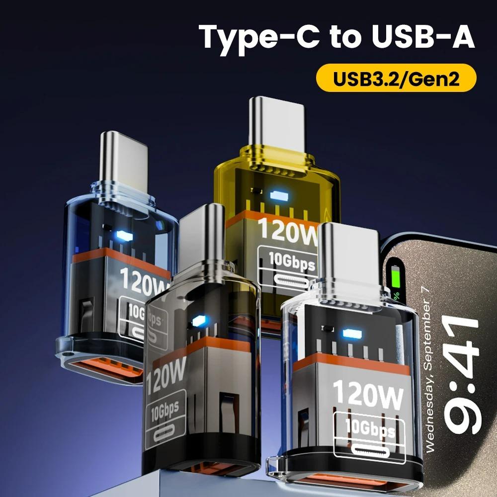 USB 3.2 to Type C Adapter OTG Fast Charging 120W 10GB High Speed Data Audio Transfer For PC Tablet Xiaomi Huawei USB C Converter
