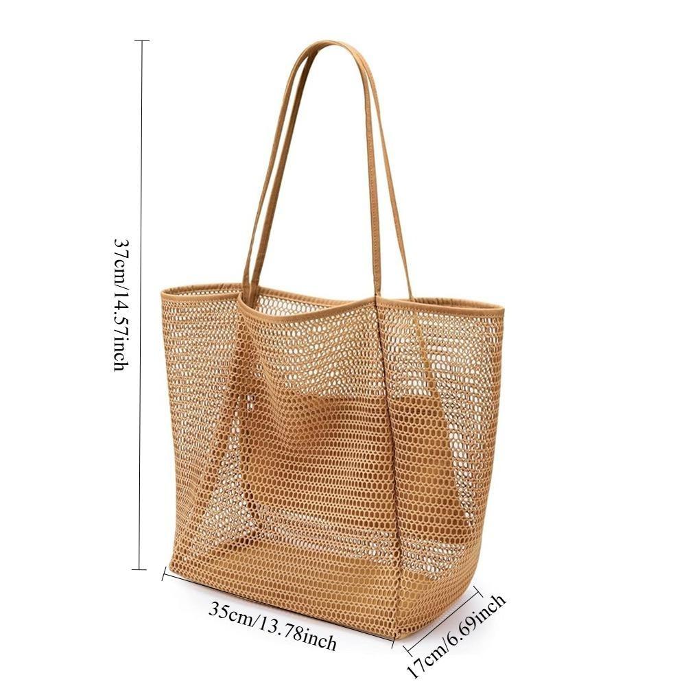 1PC folding beach bag mesh mesh handbag women's shoulder bag summer outdoor travel essential play bag