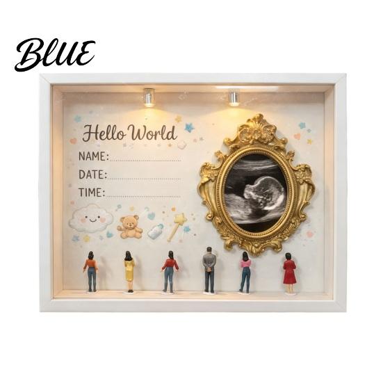 Custom Couple Silhouette Frame DIY Mini Museum Box with Light Photo Display Kit Valentine's Day Gift for Her Gold Frames Figurines Memory Keepsake