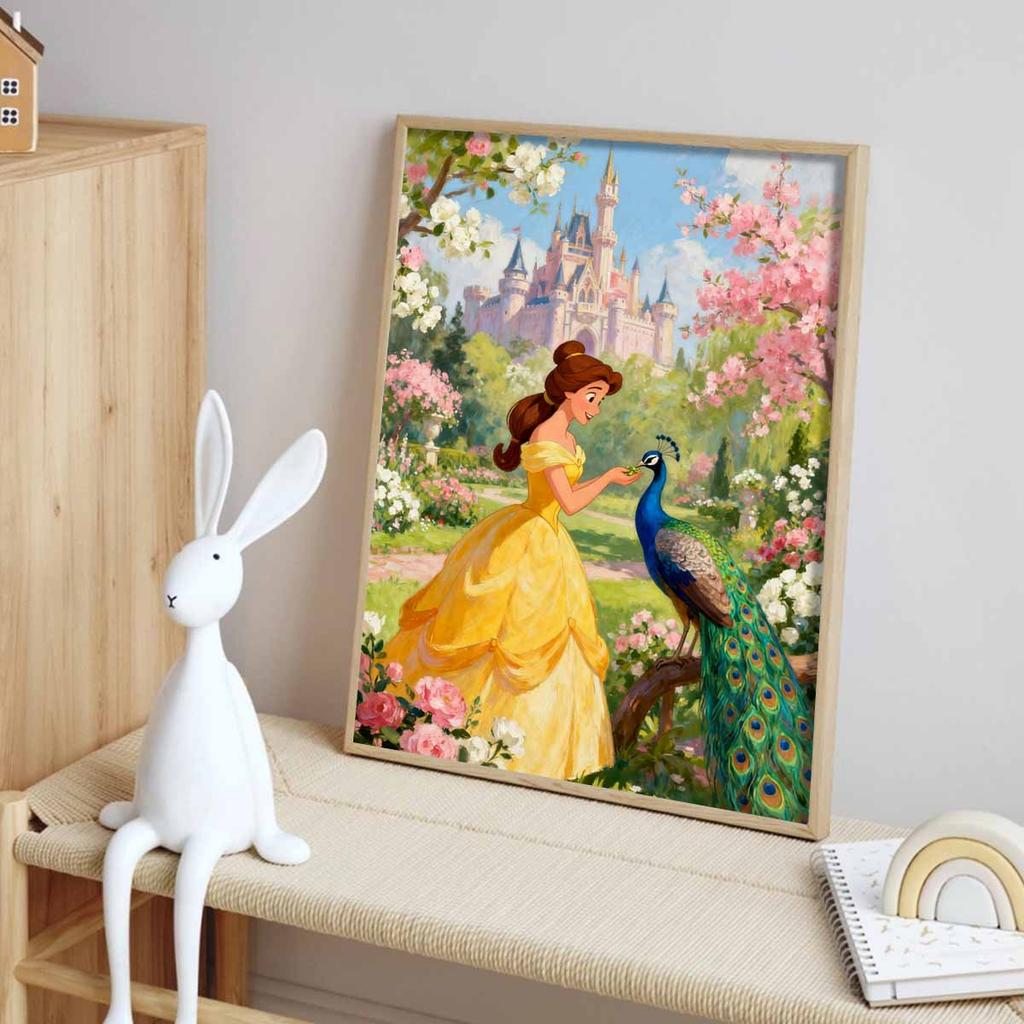 Disney 5D Diamond Painting Kit Beauty and Peacock Garden Home or Office Home Decor Art Diamond Painting Kit