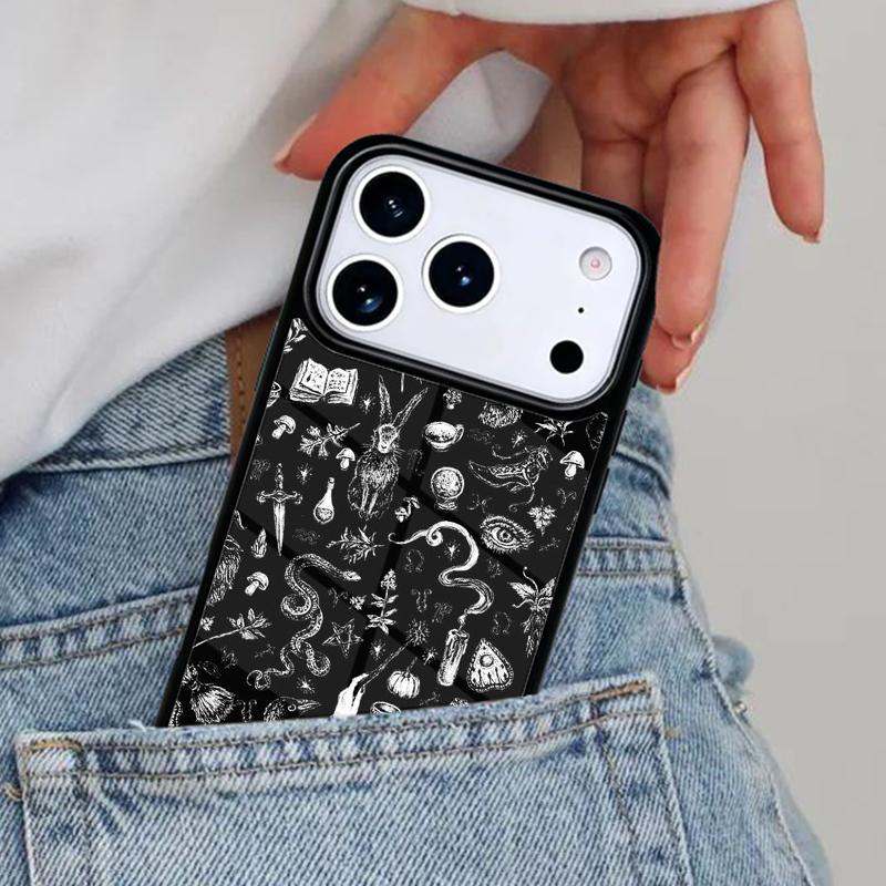 Occult Witchcraft Moon Gothic Witch Phone Case for iPhone 17ProMax 12 13 14 15 16e 17 Pro Max Plus Air Cover