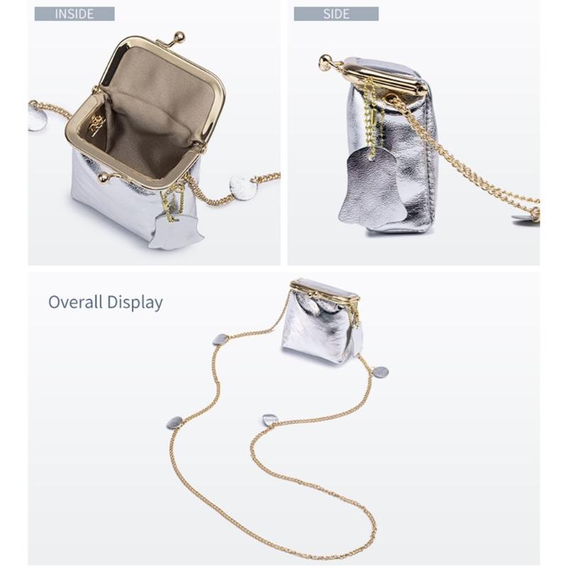 Compact Crossbody Bag Multi Functional Organizers Adjustable Chain Strap Classical Blue Waterproof Design