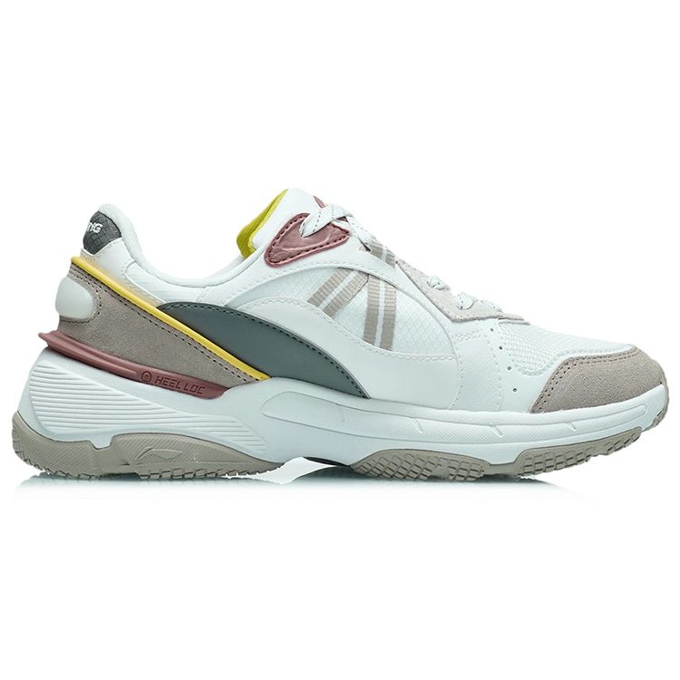Li Ning Dated Stable Reflective Support Low Top Running Shoes Women Running Shoes Dusty-Pink AGCR358-4