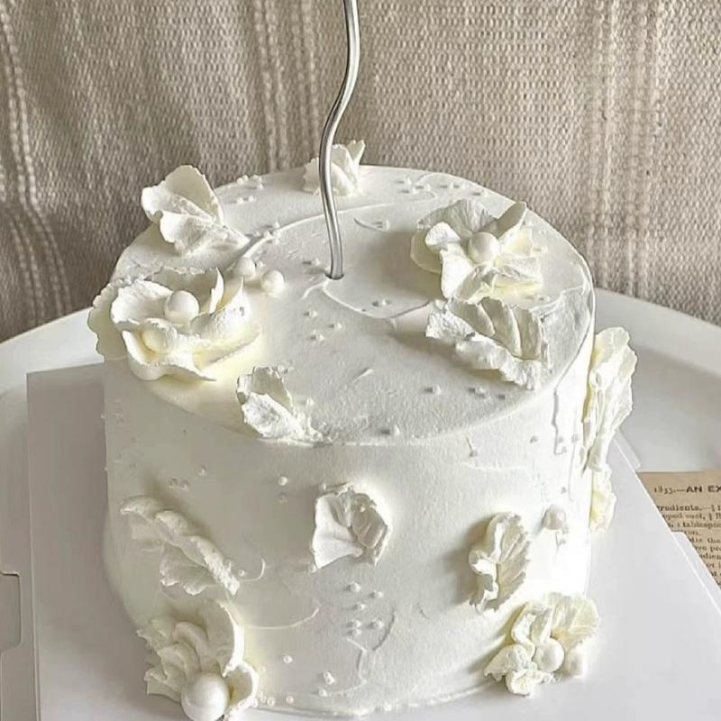 Modelo de Bolo de Aniversário de Simulação 6 Polegadas / 15cm Estilo Ballet Fada Fita Laço em Forma de Creme Adereço para Foto Decoração de Restaurante Exibição