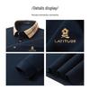 MONTAGUT Men's Merino Wool Blend Jacquard Polo Shirt