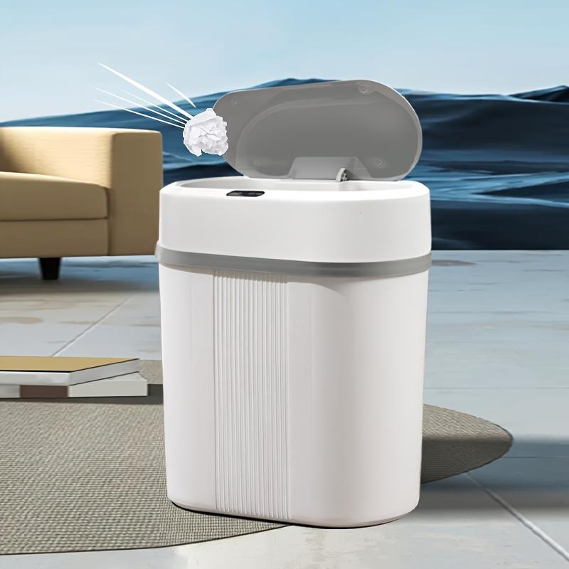 12L Smart Oval Trash Can | Hands-Free, Quiet-Close, Waterproof | Perfect for Bathroom, Kitchen, Office | AA Battery Operated