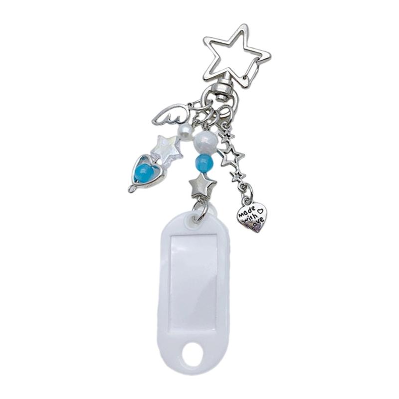 

Fashion Star Keyring Beaded Keychain Unique Charming Hanging Tags Keyring Jewelry 1 білий