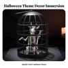 Skeleton Vertical Slats Halloween Cage Decor Domed Top