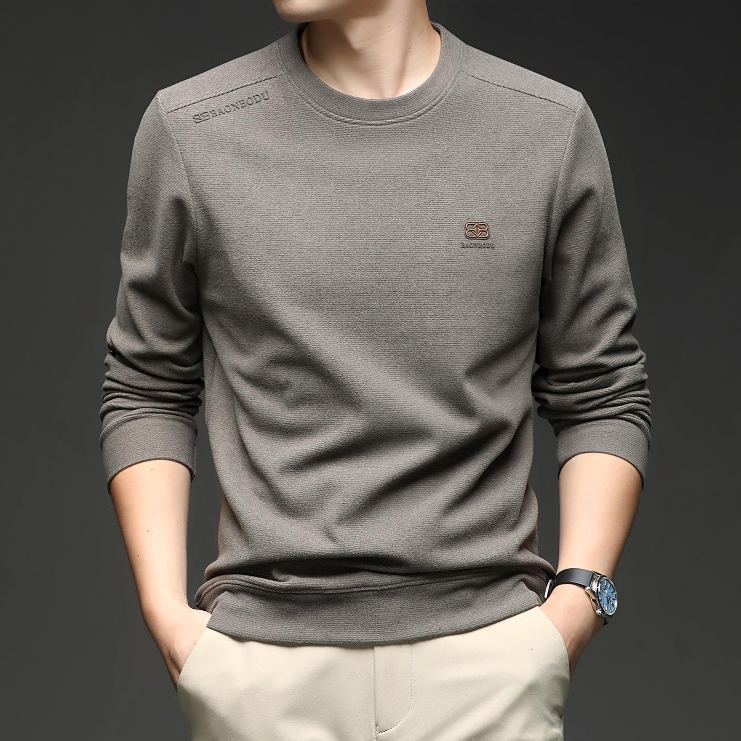 

Men s Versatile Stretch Round Neck Base Layer T-shirt for Spring/Autumn XXL for 150-170 jin