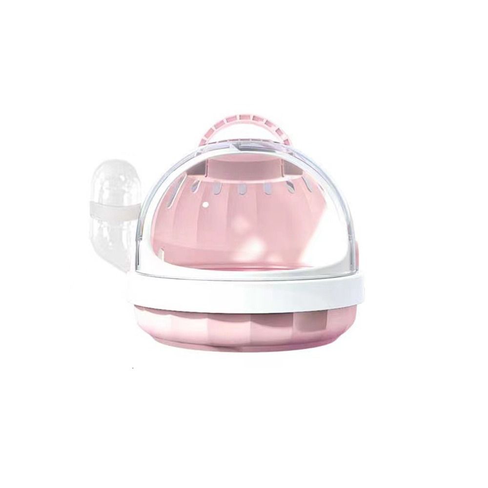

Portable Hamster Carry Box Safe Door Lock Hamster Outgoing Bag Small Animal Carrier Cage Camping розовый