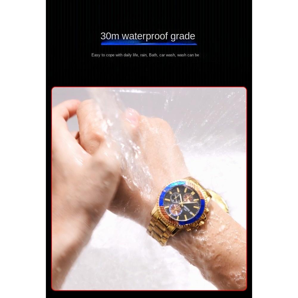 NIBOSI Klassische Herrenuhr, im Dunkeln leuchtend, wasserdicht, multifunktional, Chronograph, Sport-Quarzuhr
