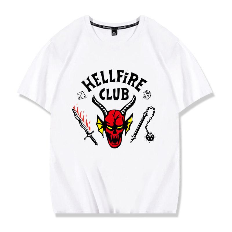 Luxurious New American TV Series Stranger Things Hellfire Club Themed Children s Short-sleeved T-shirt Clothing 110