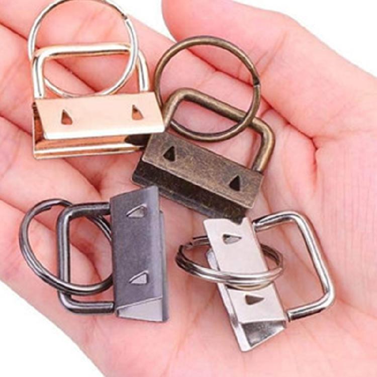 0.98Inch 49PCS Keychain and Wristlet Clamp for Key Fob Hardware with Pliers Tool