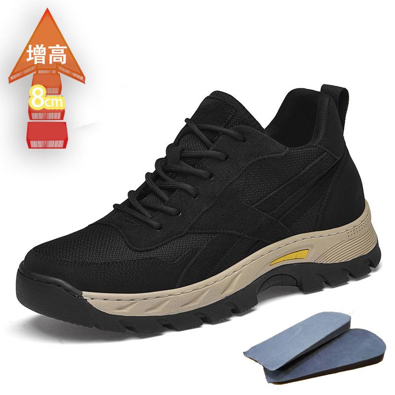 

Мужская обувь на платформе с увеличением внутренней высоты на 8 см, походная обувь с низким верхом из сетки, нескользящая, для активного отдыха, для походов, для бездорожья, спортивная обувь 45