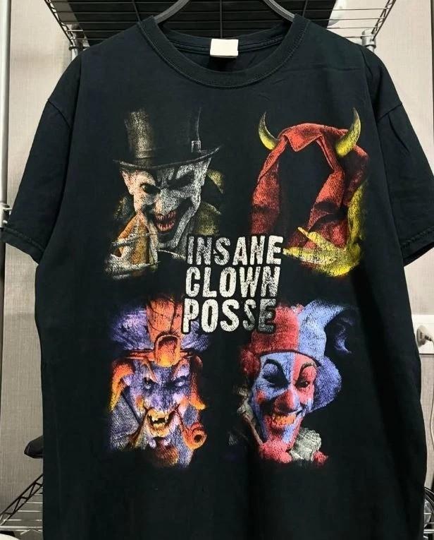 

Insane Clown Posse Rock Band Rare Design Black Unisex T shirt Reprint S-5XL Unisex T-Shirt L