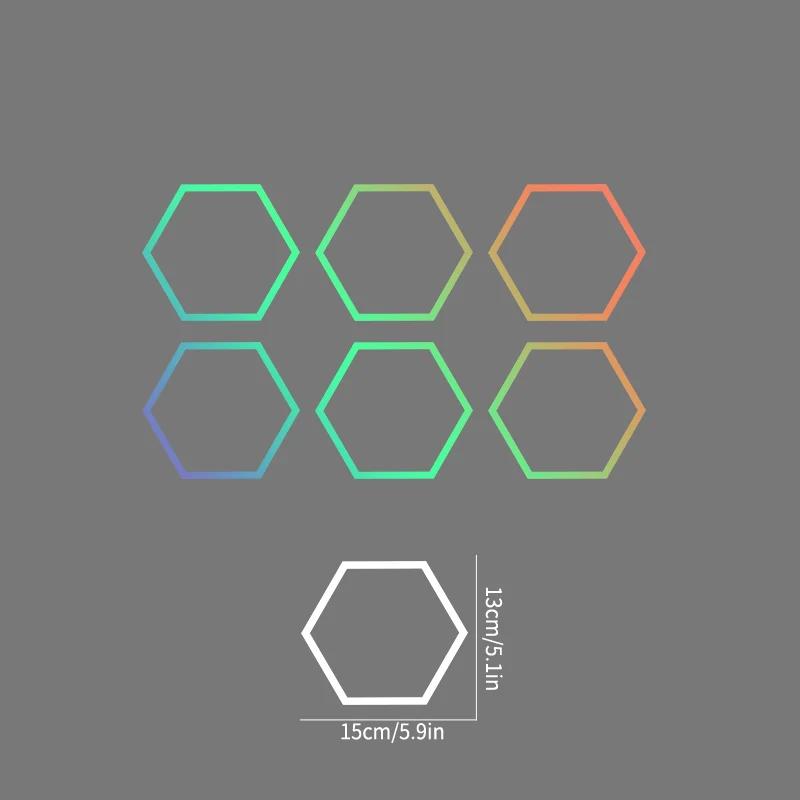 6PCS Honeycomb Car Stickers DIY Sport Auto Side Door Personalized Decoration Automobile Body Vinyl Decals Open Style Styling