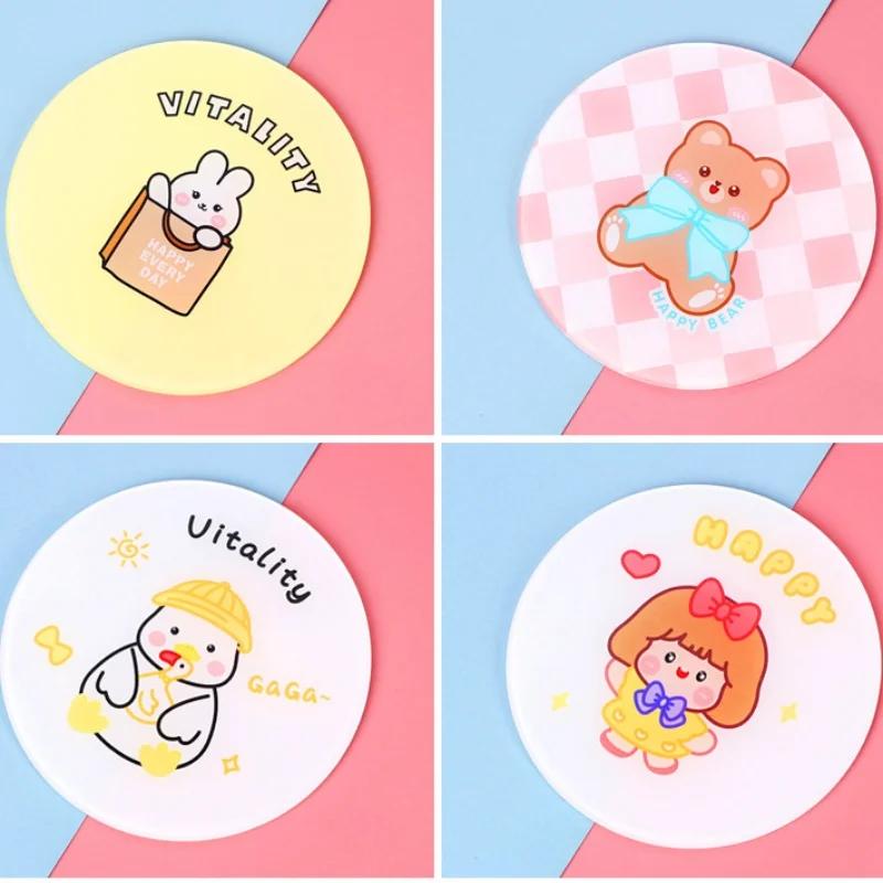 Acrylic Cartoon Coasters Anti-scald Heat Insulation Waterproof Tea Coaster Diy Decorative Photo Ornaments Table Glasses Holder