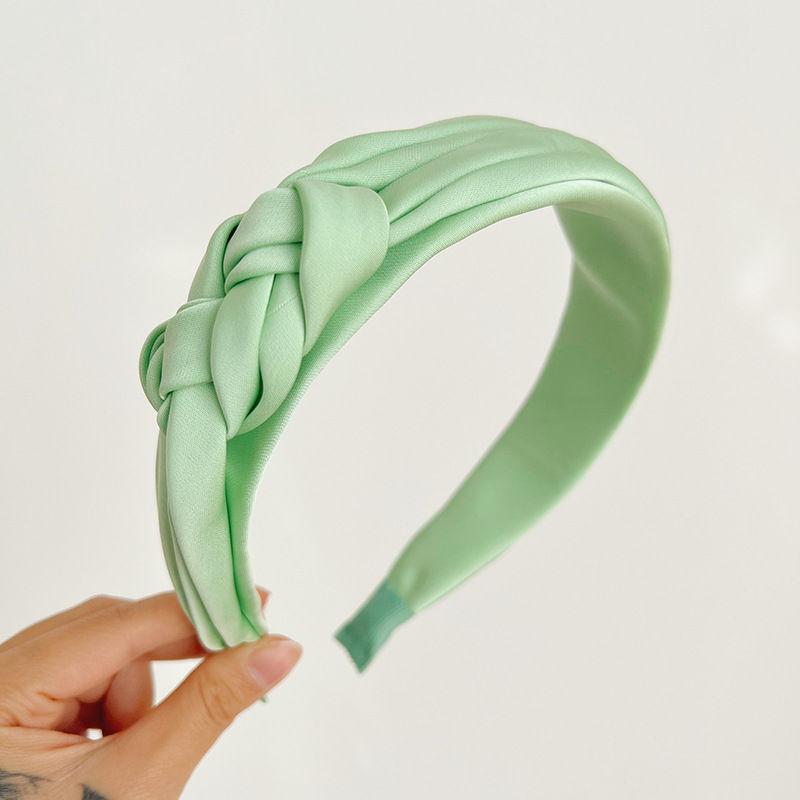 

Простые плиссированные аксессуары для волос, тканая витая повязка на голову, модный головной убор чистого цвета 17*13cm