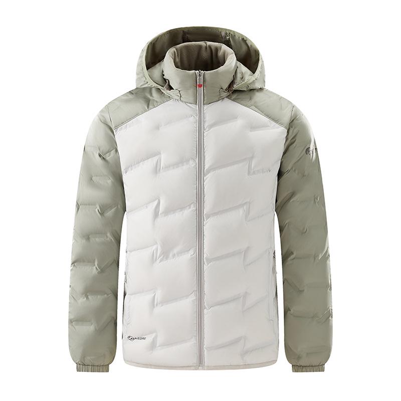 Men's & Women's Thickened Color Block Hooded Down Jacket - Autumn/Winter Outdoor Warm Outerwear