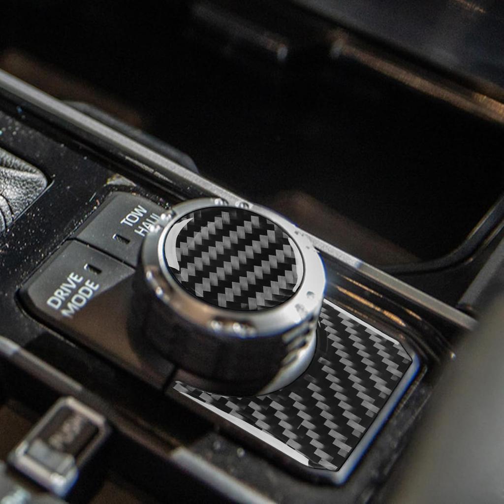 NVCNX Real Premium Carbon Fiber for Toyota Tundra -2026 / Sequoia -2026 2024 2025 Car Center Console Drive Mode Knob Cover Interior Trim Accessories