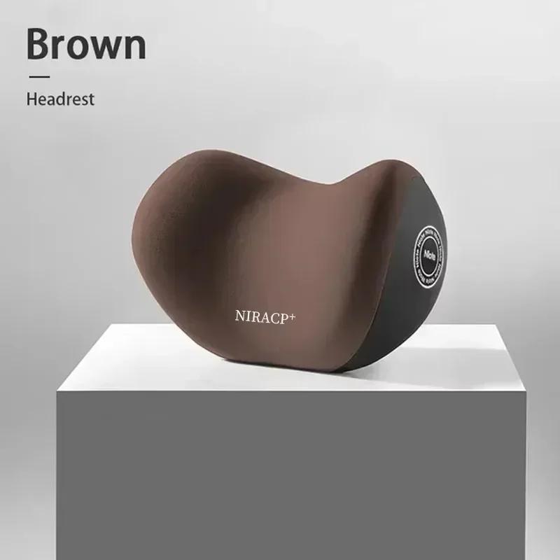 Ergonomic Car Headrest and Lumbar Support Set Memory Foam Neck Cushion Breathable Plush Cover Universal Vehicle Interior Comfort