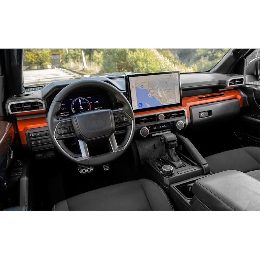 Center Console Screen Frame Cover Trim Compatible with Toyota Tacoma 2024 2025 14.3IN Screen Version, Car Interior Decoration Accessories (Carbon оранжевый