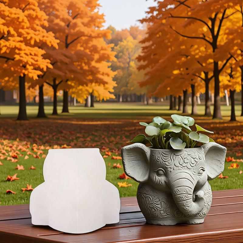 Silicone Elephant Planter Mold Multiple Use Silicone Texture for Resin Crafts Candle Holders and Decorative Plant Pots